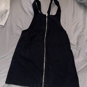 Black zip overall dress